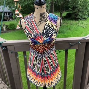 Boston Proper Sleeveless Multi Colored Top